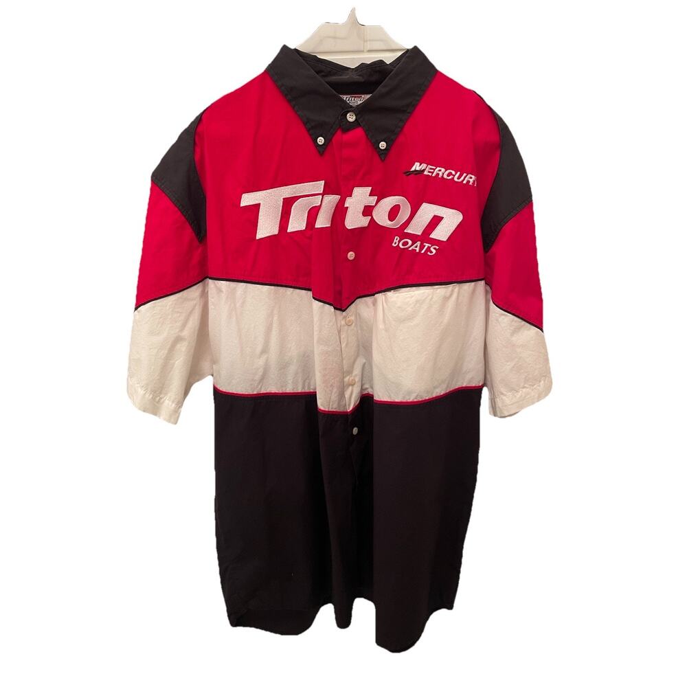 Vintage Triton Boats Mercury Team Issued Fishing Tournament Top Shirt Size XL
